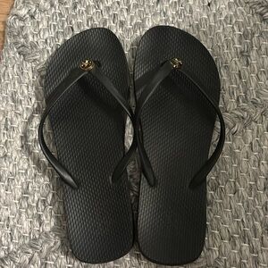 Tory Burch Black Rubber Flip Flops